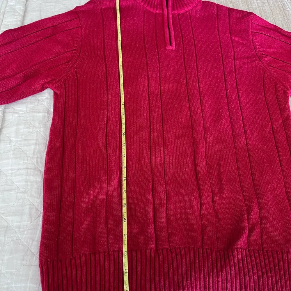 Geoffrey Beene Red Half-Zip Sweater | 100% Cotton | Men’s Large